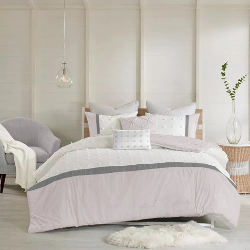 Kai Pom Pom Double Bed Microfiber Winter Comforter With 2 Pillow Covers