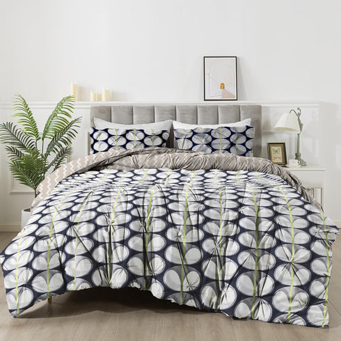 The White Moss Hannah Reversible Print Pinch Pleat Winter Comforter With Pillow Covers