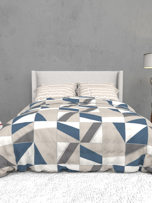 The White Moss Soft Cotton Ida Double Bedsheet With 2 Pillow Covers-2