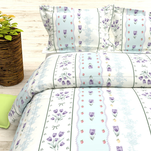 The White moss Cider Luxury Queen Size Bedsheet set with 2 Pillow Covers