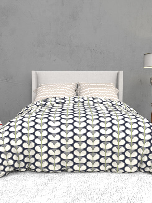 The White Moss Soft Cotton Ida Double Bedsheet With 2 Pillow Covers-2