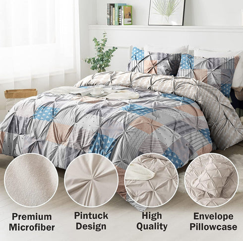The White Moss Hannah Reversible Print Pinch Pleat Winter Comforter With Pillow Covers