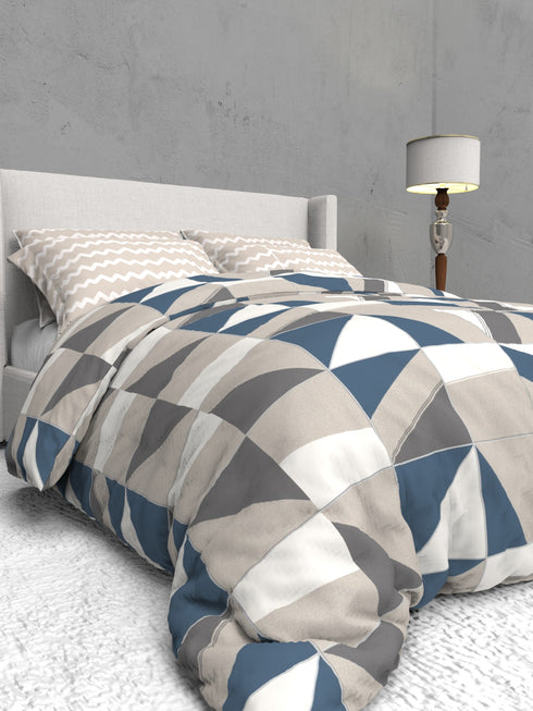 The White Moss Soft Cotton Ida Double Bedsheet With 2 Pillow Covers-2