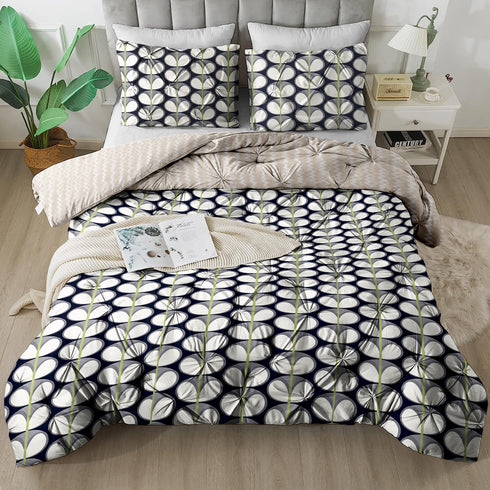 The White Moss Hannah Reversible Print Pinch Pleat AC Comforter With Pillow Cover