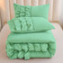 River Ruffles Double Bed Microfibre Comforter With 2 Pillow Covers- Easy care-Hypoallergenic