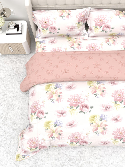 Shelton Reversible Super Winter Comforter and Bedsheet Combo-Soft Micro -Weave Fabric, Winter Season Use-Reusable Bag Pack- Complete Room Set