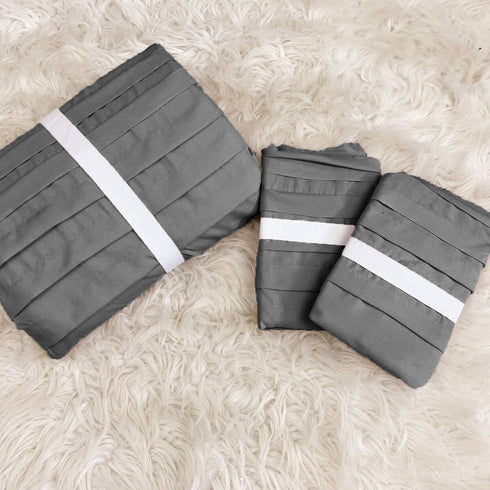 Dorm Pretty Pleats Double Bed Microfibre Comforter With 2 Pillow Covers- Easy care-Hypoallergenic