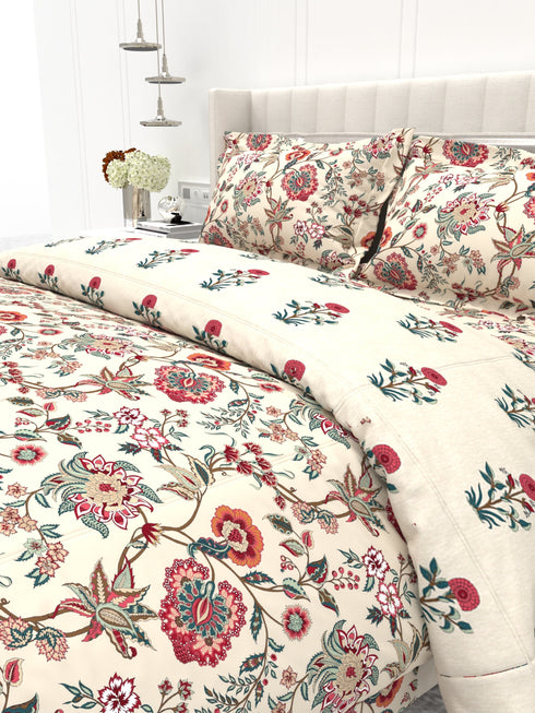 Shelton Reversible Super Winter Comforter and Bedsheet Combo-Soft Micro -Weave Fabric, Winter Season Use-Reusable Bag Pack- Complete Room Set