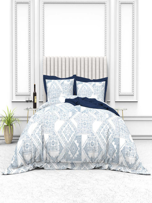 Tuscan Summer 100% Cotton King Size Bedsheet with 2 Pillow Covers -2