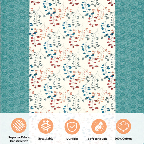 Faith 100% Cotton Satin Double Size Bedsheet with 2 Pillow Covers - Extra Soft - 220 TC Satin Weave - 3