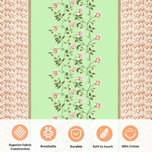 Faith 100% Cotton Satin Double Size Bedsheet with 2 Pillow Covers - Extra Soft - 220 TC Satin Weave - 3