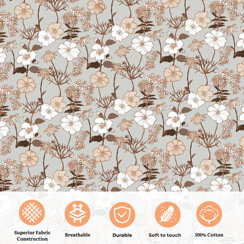 Faith 100% Cotton Satin Double Size Bedsheet with 2 Pillow Covers - Extra Soft - 220 TC Satin Weave - 3