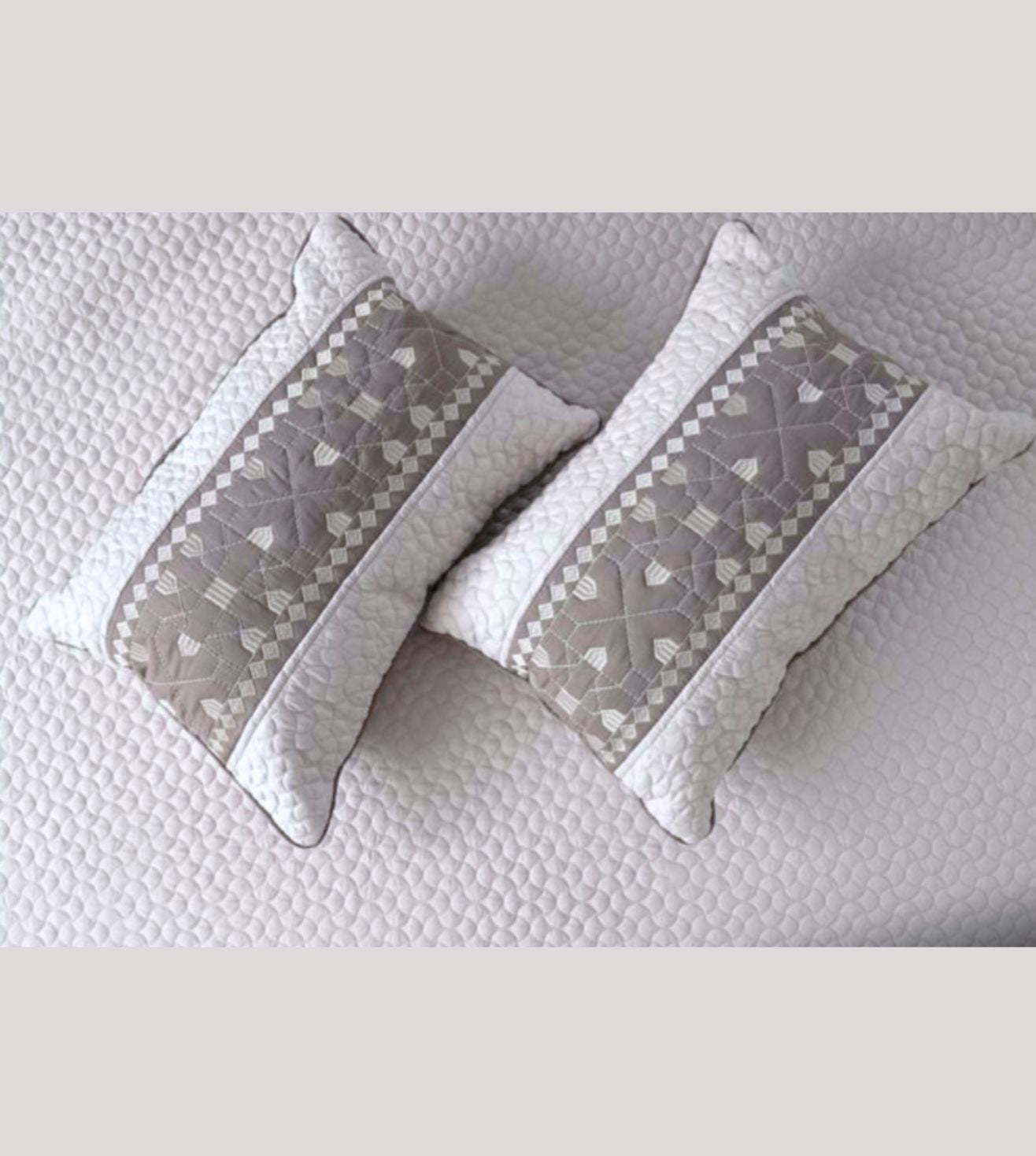 Noir 5-Piece Quilted & Embroidered Bedcover Ensemble - Lilac