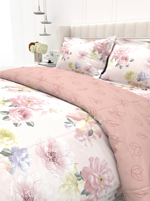 Shelton Reversible Double Bed Comforter and Bedsheet Combo-Soft Micro -Weave Fabric, All Season Use-Reusable Bag Pack- Complete Room Set