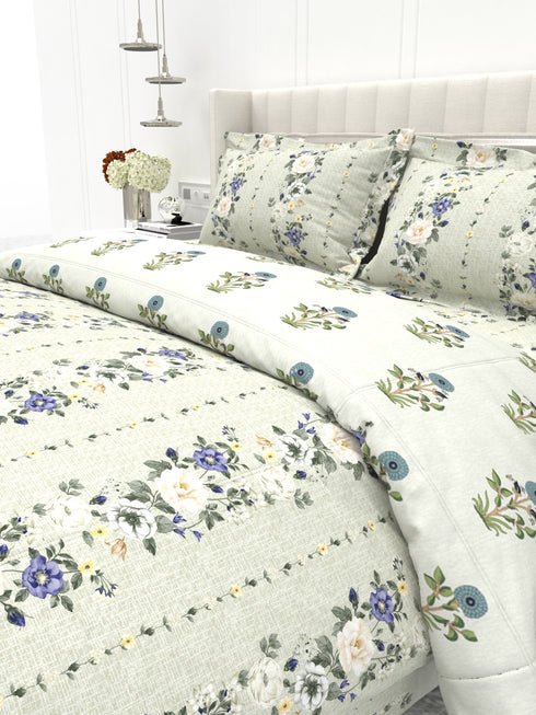 Shelton Reversible Double Bed Comforter and Bedsheet Combo-Soft Micro -Weave Fabric, All Season Use-Reusable Bag Pack- Complete Room Set