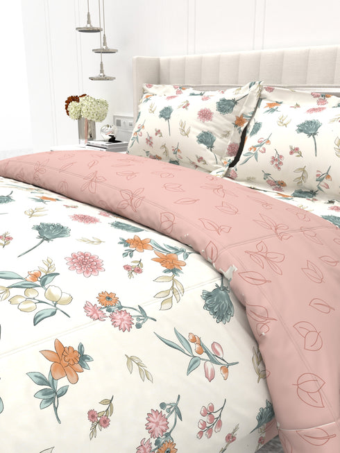 Shelton Reversible Super Winter Comforter and Bedsheet Combo-Soft Micro -Weave Fabric, Winter Season Use-Reusable Bag Pack- Complete Room Set