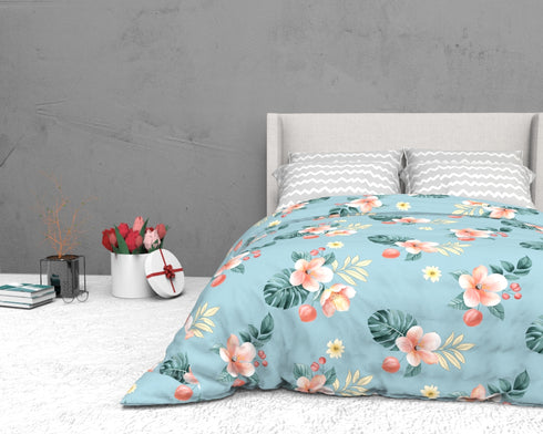 The White Moss Soft Cotton Ida Double Bedsheet With 2 Pillow Covers-2