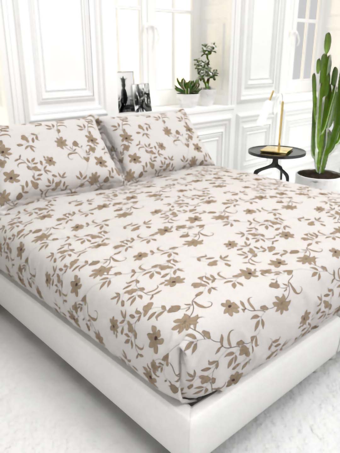 Cider King Size Micro-Cotton Sheet Set - Beige Brown