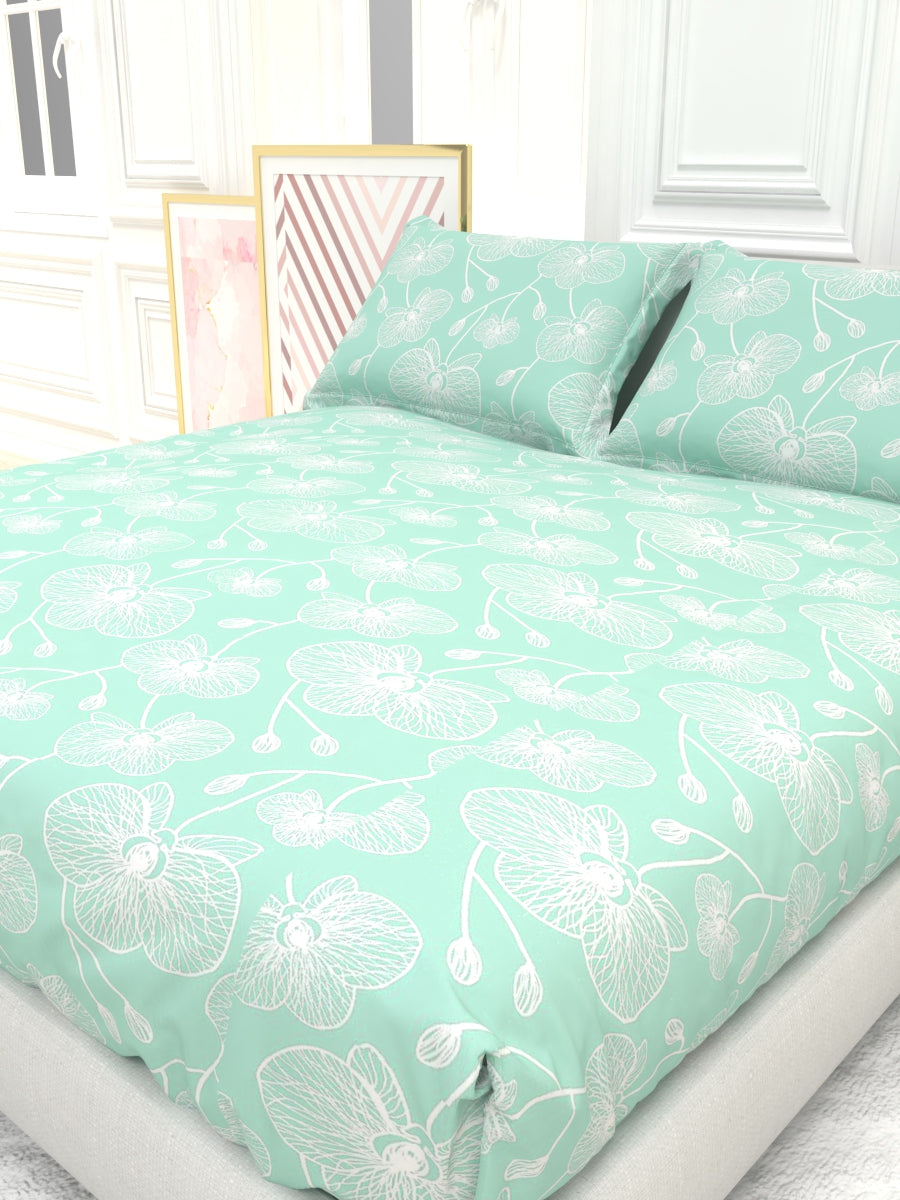 Georgia Double Size Satin Twill Bedsheet Set - Green