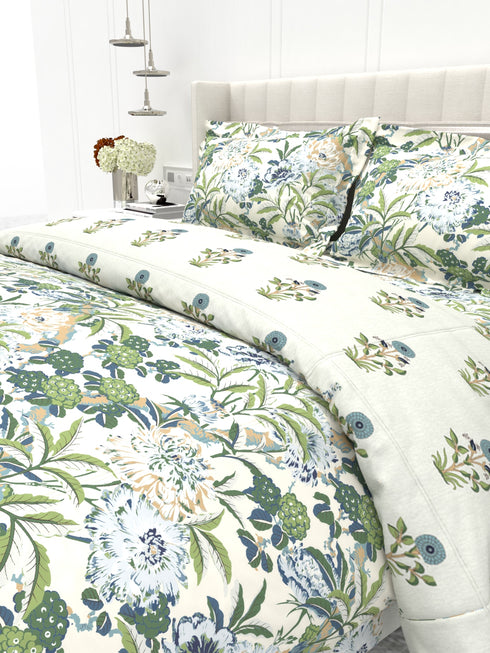 Shelton Reversible Double Bed Comforter and Bedsheet Combo-Soft Micro -Weave Fabric, All Season Use-Reusable Bag Pack- Complete Room Set