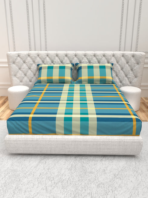 The White moss Cider Luxury Queen Size Bedsheet set with 2 Pillow Covers