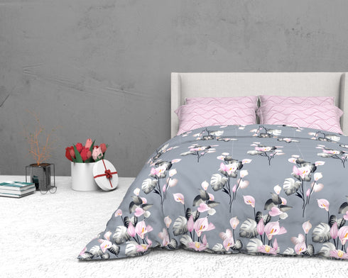 The White Moss Soft Cotton Ida Double Bedsheet With 2 Pillow Covers