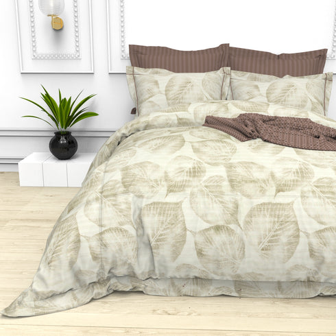 Christie 100% Cotton Striped Satin 220 TC King size Bed Linen Set with 4 Pillow Covers -1