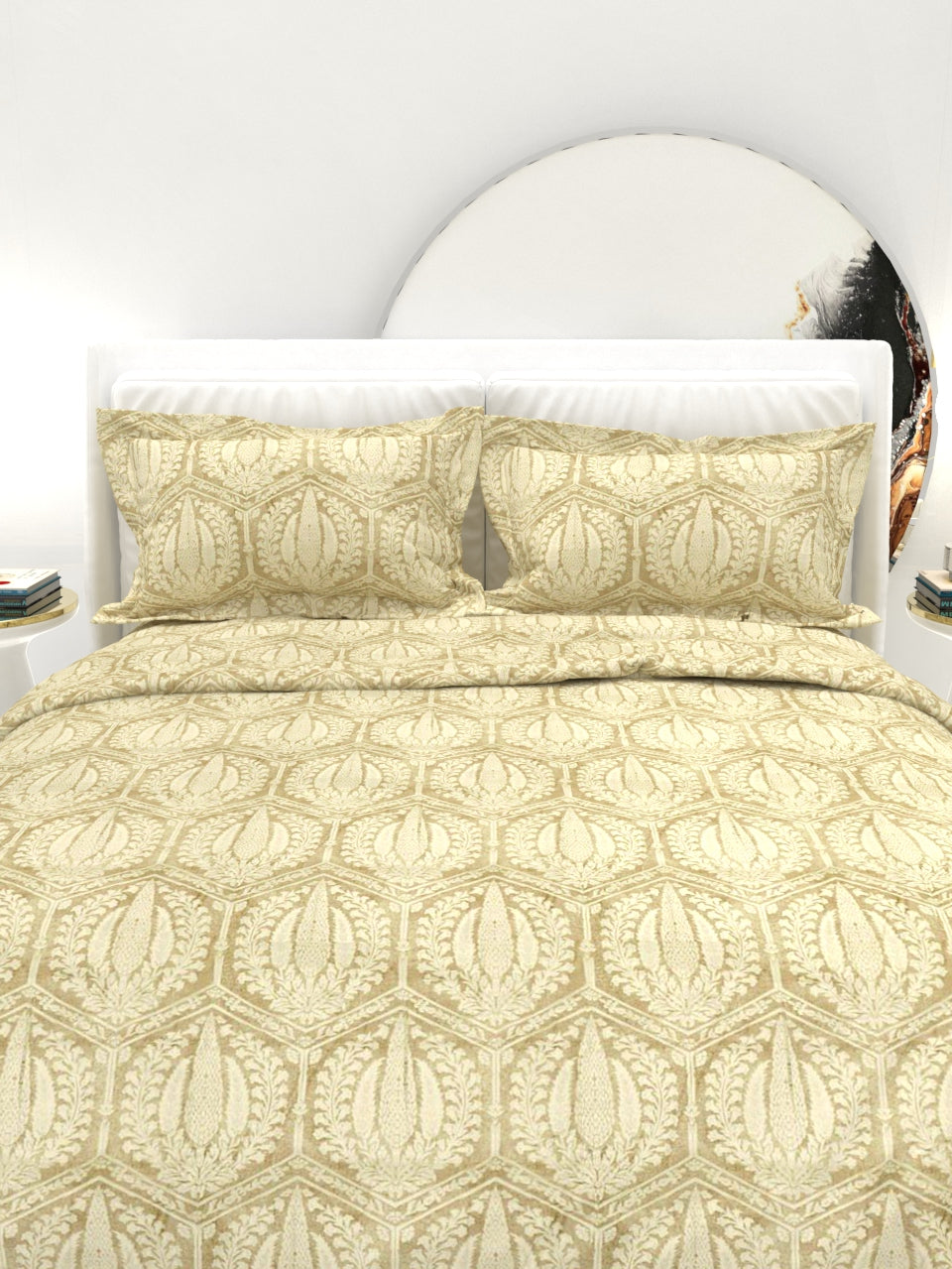 Georgia Double Size Satin Twill Bedsheet Set - Sand