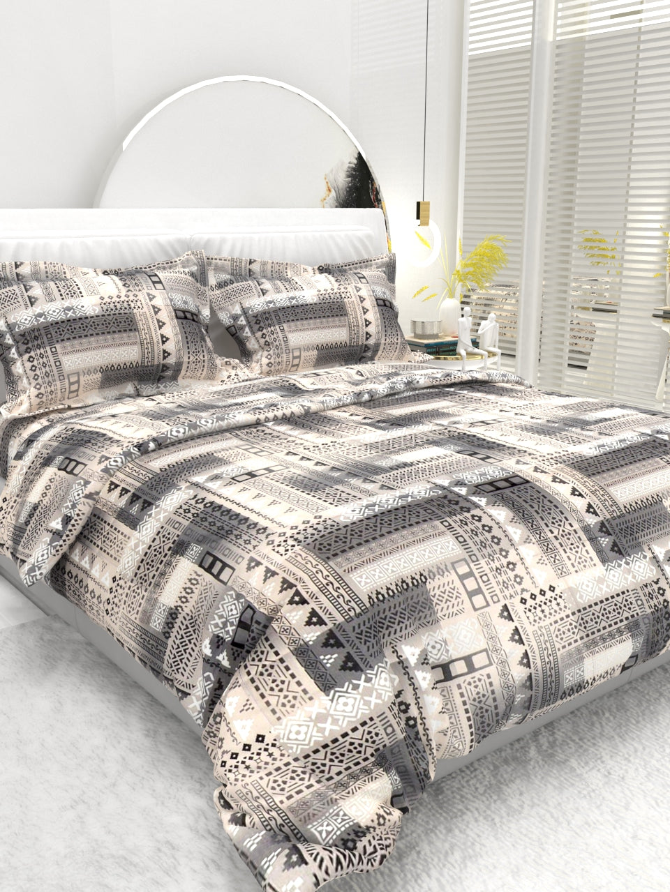 Georgia Double Size Satin Twill Bedsheet Set - Gray