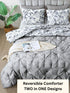 The White Moss Hannah Reversible Print Pinch Pleat AC Comforter With 2 Pillow Cover