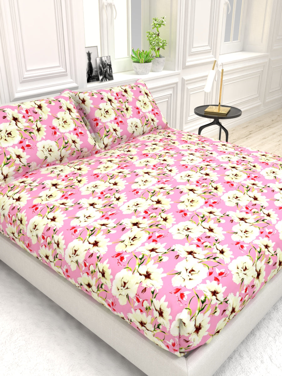 Georgia Double Size Satin Twill Bedsheet Set - Fuchsia Pink