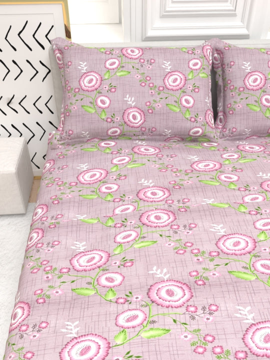 Clay Double Bed Pure Cotton Sheet Set - Wine