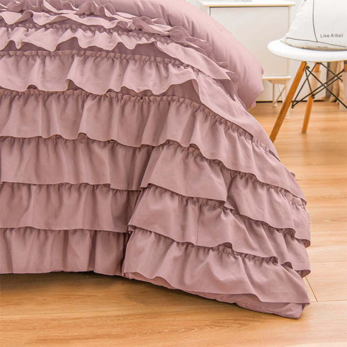 River Ruffles Double Bed Microfibre Comforter With 2 Pillow Covers- Easy care-Hypoallergenic