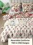 The White Moss Hannah Reversible Print Pinch Pleat AC Comforter With 2 Pillow Cover