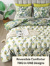 The White Moss Hannah Reversible Print Pinch Pleat AC Comforter With 2 Pillow Cover