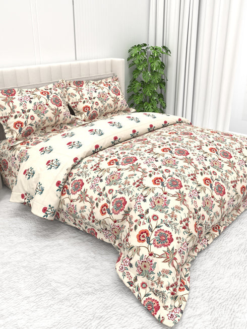 Shelton Reversible Super Winter Comforter and Bedsheet Combo-Soft Micro -Weave Fabric, Winter Season Use-Reusable Bag Pack- Complete Room Set