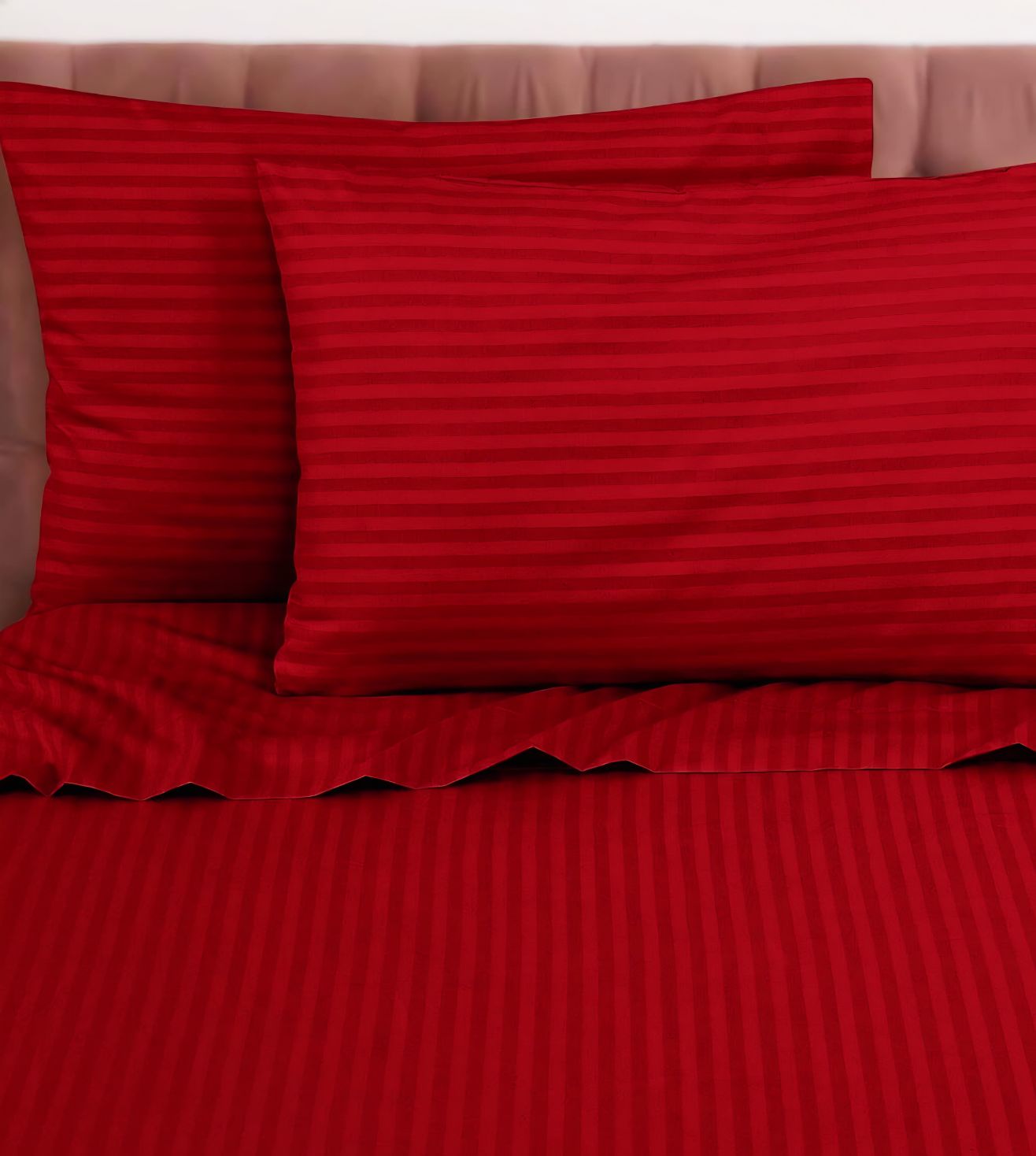 Sapphire 3-Piece 100% Cotton Satin Bedsheet Set - Red