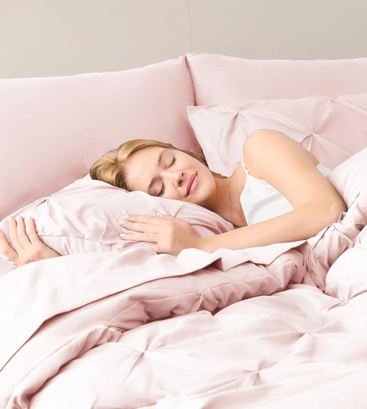 Dune Hand-Crafted Pin Tuck Comforter Set (400Tc Satin) - Purple