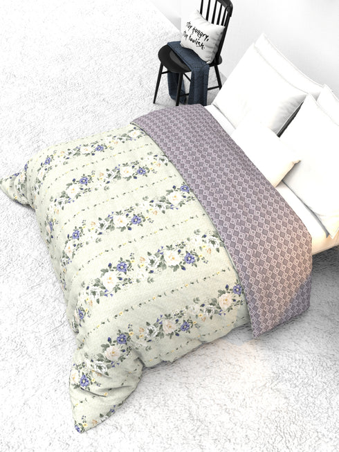 The White moss IDA Luxurious Super Soft AC Reversible Comforter