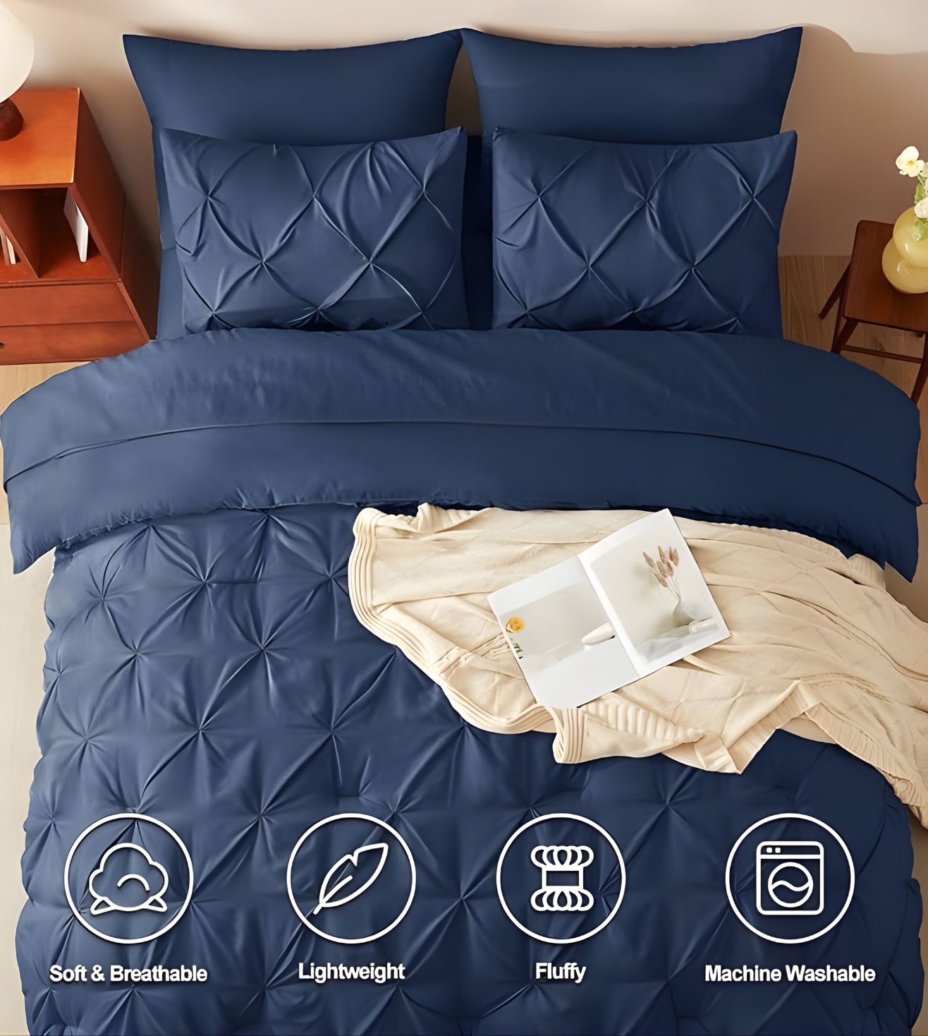 Marquis Pinch Pleat Comforter With Pillow Cover/s