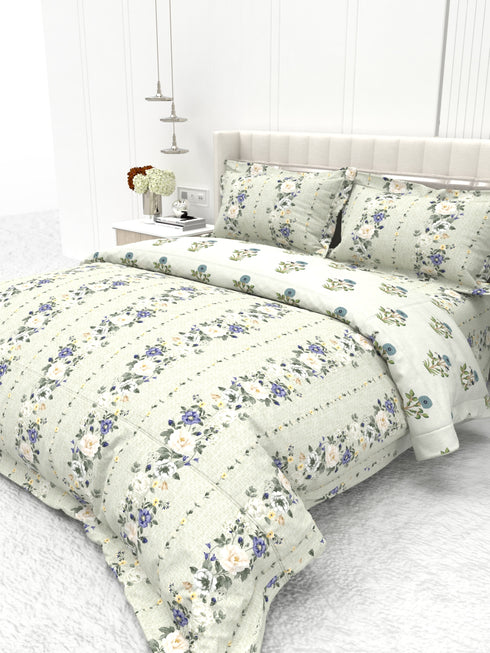 Shelton Reversible Double Bed Comforter and Bedsheet Combo-Soft Micro -Weave Fabric, All Season Use-Reusable Bag Pack- Complete Room Set