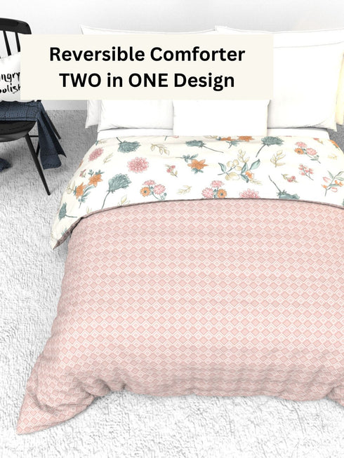 The White moss IDA Luxurious Super Soft AC Reversible Comforter