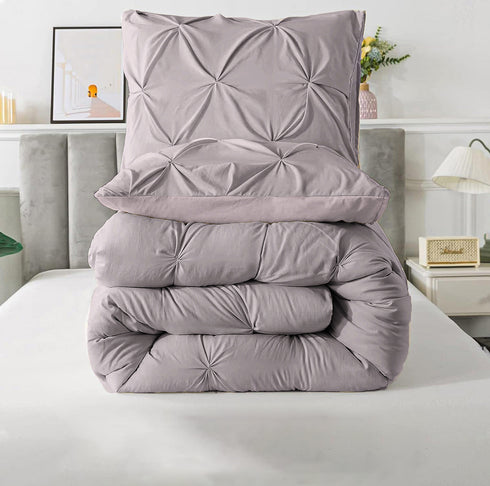 The White Moss Rosalie Reversible Pinch Pleat comforter with 2 pillow covers