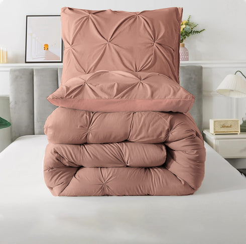 The White Moss Rosalie Reversible Pinch Pleat comforter with 2 pillow covers