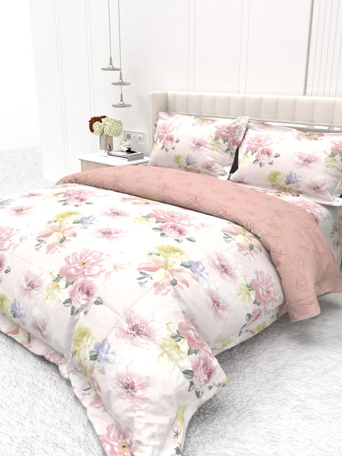 Shelton Reversible Super Winter Comforter and Bedsheet Combo-Soft Micro -Weave Fabric, Winter Season Use-Reusable Bag Pack- Complete Room Set