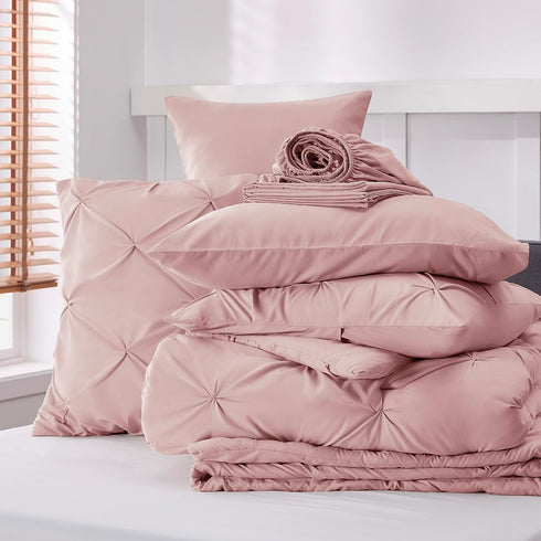 Marquis Luxurious Pinch Pleated All-Season Comforter With Pillow Shams
