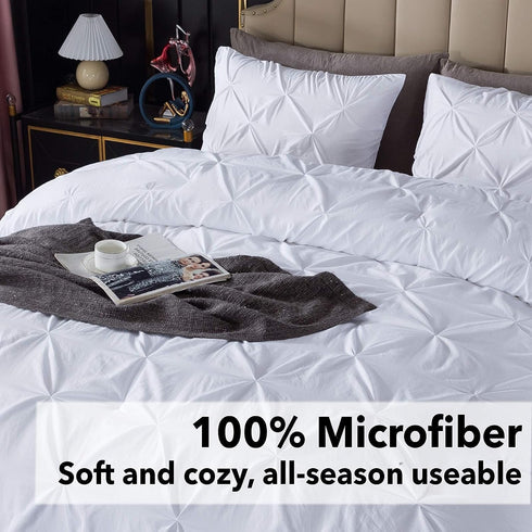 Marquis Luxurious Pinch Pleated All-Season Comforter With Pillow Shams