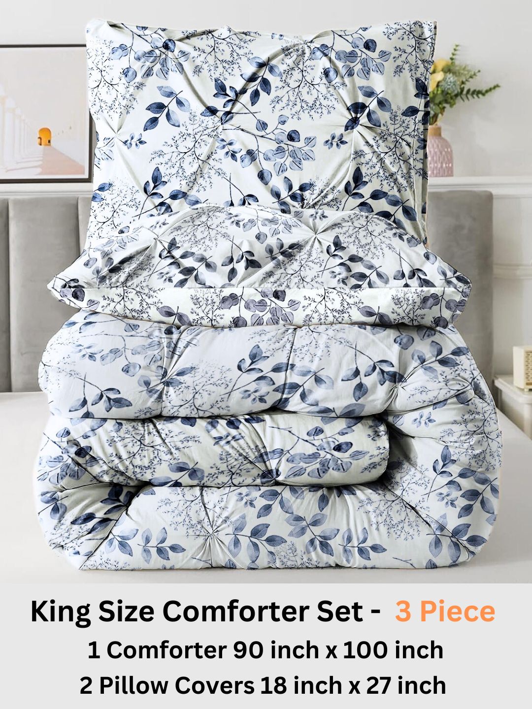 Hannah Pinch Pleat Comforter With Pillow Cover/s