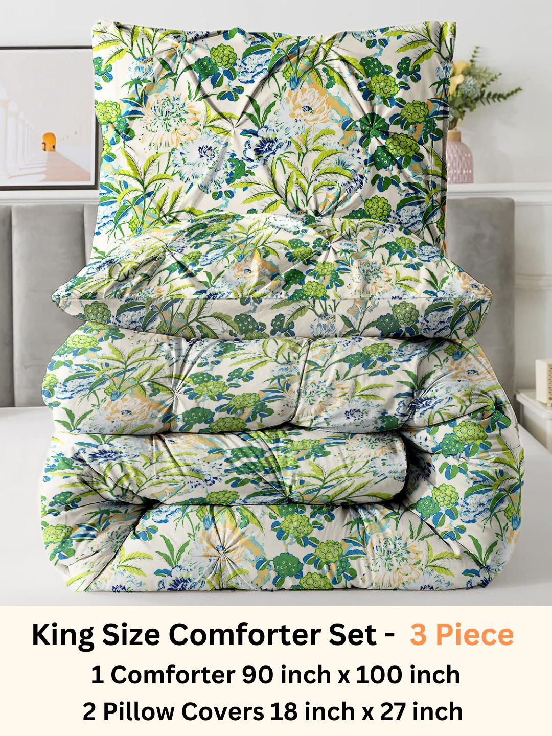 Hannah Pinch Pleat Comforter With Pillow Cover/s