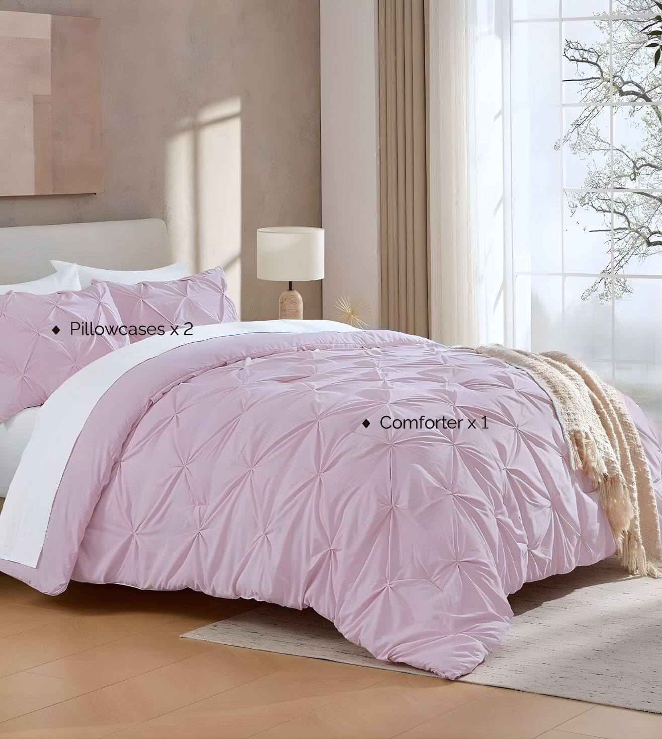 Marquis Pinch Pleat Comforter With Pillow Cover/s